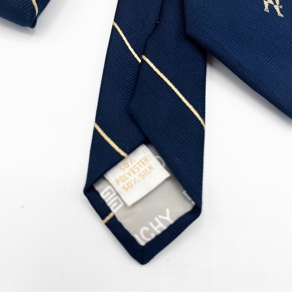 Givenchy Gentleman Striped Tan & Navy Silk Tie - Picture 4 of 5